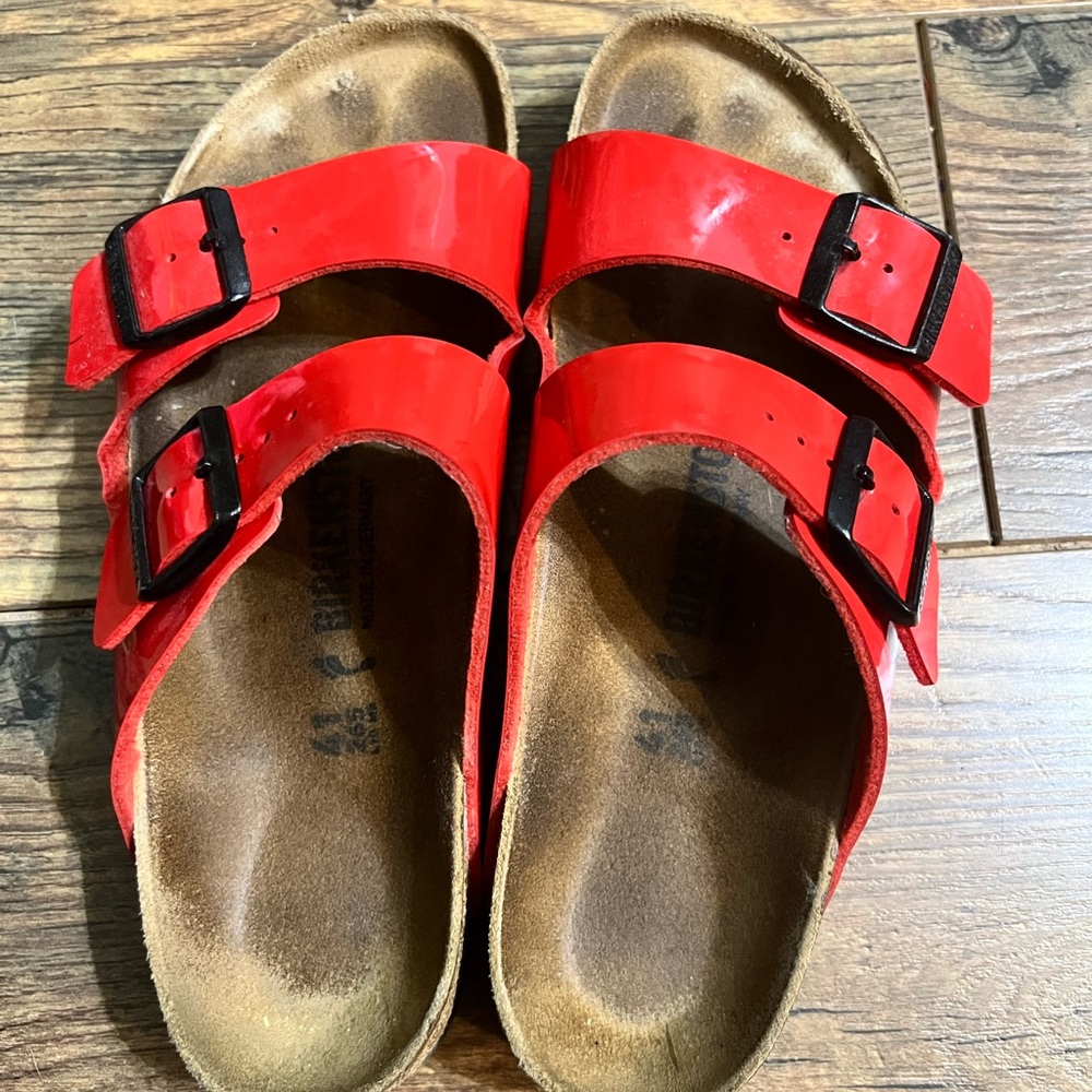 Birkenstock Red Patent Sandals